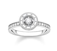 Fingerring THOMAS SABO "Kreis mit weißen Steinen silber, TR2255-051-14-52,54,56,58,60" Fingerringe Gr. 56, Silber 925 (Sterlingsilber), 2,5 mm, bunt (silberfarben, weiß, weiß) Damen Fingerringe mit Zirkonia (synth.) (66276269-56)