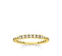 THOMAS SABO Ring Kugeln mit weißen Steinen gold 925 Sterlingsilber, 750 Gelbgold Vergoldung