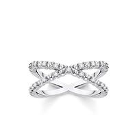 Thomas Sabo Ring Kugeln mit weißen Steinen silber weiß TR2318-051-14-56