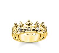 Thomas Sabo Ring mit Kronenmotiv, Größe 58, Glam & Soul, 925 Sterlingsilber, vergoldet,
