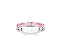 THOMAS SABO Ring mit pinken Steinen Pavé Silber 925 Sterlingsilber