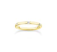 THOMAS SABO Ring mit weißen Steinen gold 925 Sterlingsilber, 750 Gelbgold Vergoldung
