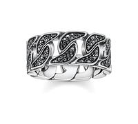 Thomas Sabo Schmuck TR1932-643-11 Ring Panzerglieder Silber mit schwarzen Steinen 58/18.5
