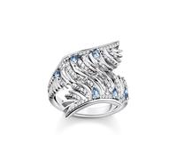 THOMAS SABO Ring Phönix-Flügel mit blauen Steinen silber 925 Sterlingsilber, Geschwärzt
