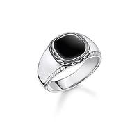 Thomas Sabo Herrenring TR2388-641-11-68 Sterling Silber geschw. - Onyx - Zirkonia - Gr. 68