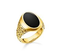THOMAS SABO Ring schwarz-gold 925 Sterlingsilber, 750 Gelbgold Vergoldung