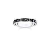 THOMAS SABO Ring schwarze Steine pavé silber 925 Sterlingsilber, Geschwärzt