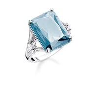 Thomas Sabo Ring Stein Blau groß mit Stern 925 Sterling Silber TR2261-644-31-54