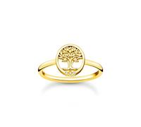 THOMAS SABO Ring Tree of Love mit weißen Steinen gold 925 Sterlingsilber, 750 Gelbgold Vergoldung