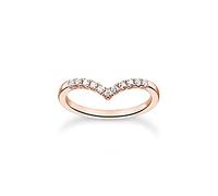 THOMAS SABO Ring V-Form mit weißen Steinen roségold 925 Sterlingsilber, 750 Roségold Vergoldung