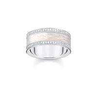 Thomas Sabo Damenring TR2446-041-14 Silber 925 mit weiß-schimmernder Emaille Größe 54