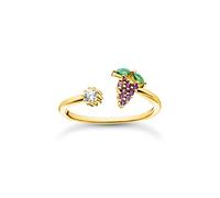 THOMAS SABO Ring weiße Steine gold 925 Sterlingsilber, 750 Gelbgold Vergoldung