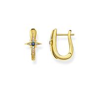 THOMAS SABO Paar Creolen »Royalty Stern dunkelblauer Stein, CR678-945-7, CR678-959-7«, mit Glas-Keramik Stein, Spinell (synth), Zirkonia (synth), gelbgoldfarben-mehrfarbig