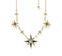 THOMAS SABO Collier »Royalty Sterne, KE2118-945-7-L45V, KE2118-963-7-L45V«, mit Glas-Keramik Stein, Sandstein-Imitat, Spinell (synth), Zirkonia (synth), gelbgoldfarben-mehrfarbig