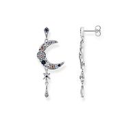 THOMAS SABO Sabo Ohrringe Royalty Mond mit Steinen aus 925 Sterlingsilber, Maße: ca. 4,5cm x 1,8cm, H2200-945-7