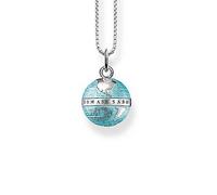 THOMAS SABO - SCKE150240 - Kette, ca. 38/40/42 cm - Weltkugel - 925 Sterlingsilber, Kaltemail blau SCKE150240 - Kette, ca. 38/40/42 cm - Weltkugel - 925 Sterlingsilber, Kaltemail blau