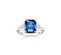 THOMAS SABO Silberring für Damen Blauer Stein TR2362-166-1-56 Ringgröße 56/17,8