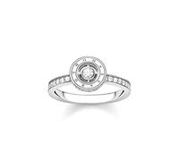 THOMAS SABO Silberring für Damen Kreis mit Weißen Steinen TR2255-051-14-56 Ringgröße 56/17,8