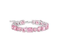 THOMAS SABO Tennisarmband mit 20 pinkfarbenen Steinen, silber pink, silberfarben