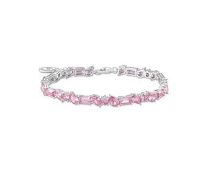 THOMAS SABO Tennisarmband mit 31 pinkfarbenen Steinen Silber 925 Sterlingsilber