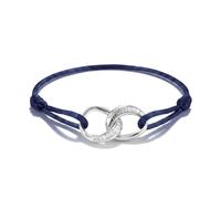 THOMAS SABO Textilarmband dunkelblau mit Zirkonia Sterlingsilber, 14-24 cm