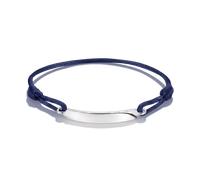 Armband THOMAS SABO "Together Textilarmband" Gr. 24, silberfarben, blau, Armbänder, Damen, 24, Silber 925 (recycelt) Textil, Silber 925 (recycelt), Textil, Armband (47302261-24) silberfarben, blau