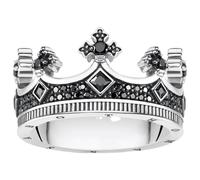 THOMAS SABO Silberring »TR2208-643-11-48, 50, 52, 54, 56, 58, 60, 62, 64, 66, 68, Krone«, mit Zirkonia, schwarz