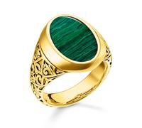 Thomas Sabo TR2242-140-6 Ring Siegelring Goldfarben / Grün 52/16.6