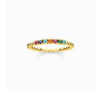 Thomas Sabo - TR2323-488-7-50 - Ring Gr. 50 - Silber - Gelbgold - glass-ceramic stone - synthetic corundum - Zirkonia - Bunt
