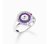 Thomas Sabo Ring TR2438-390-13-52 - Silber geschw. & Emaille & synth. Korund & Zirkonia - Violett - kosmischer Talisman - Gr. 52