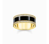Thomas Sabo Ring TR2446-565-11-50 - Silber verg. & Emaille & Zirkonia - Schwarz - Gr. 50