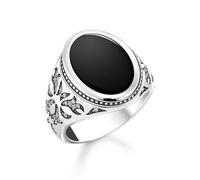 THOMAS SABO Herren-Siegelring mit schwarzem Onyx Silber TR2454-641-11-60 Ringgröße 60/19,1