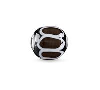 THOMAS SABO Unisex Bead Glas-Bead Schwarz, Weiß 925 Sterlingsilber K0250-017-2