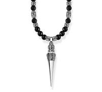 THOMAS SABO Unisex Kette Meditation schwarz Nylon, 925 Sterlingsilber, Geschwärzt KE1908-811-11