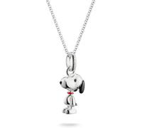 Kette mit Anhänger THOMAS SABO "THOMAS SABO x Peanuts Kette Snoopy" Gr. 45, silberfarben, schwarz, rot, Halsketten, Damen, 45, Silber 925 (recycelt) (44676707-45) silberfarben, schwarz, rot