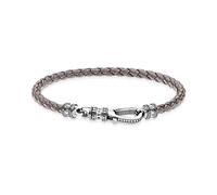 THOMAS SABO Unisex Lederarmband grau 925 Sterling Silber geschwärzt Leder A2012-682-5