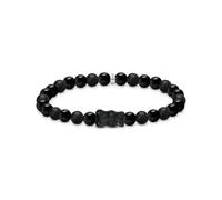Armband THOMAS SABO "THOMAS SABO x HARIBO: Beadarmband mit Goldbär, A2204-017-11-L21" Gr. 21, silber (silberfarben, schwarz, schwarz), Armbänder, Damen, 21, Silber 925 (Sterlingsilber), mit Obsidian,