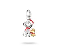 THOMAS SABO x PEANUTS Charm-Anhänger Snoopy mit Woodstock Santa Edition