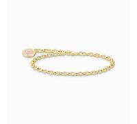 THOMAS SABO Member Charm-Armband mit pinkem Charmista Coin vergoldet 750 Gelbgold Vergoldung, 925 Sterlingsilber, Kaltemail