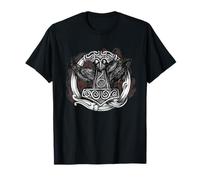 Thor Hammer Odin's Raven Viking Nordmann Mythology T-Shirt