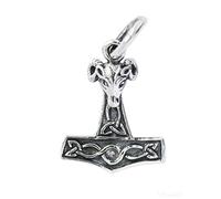 Thors Hammer Anhänger für Kette | mit 925 Sterling Silber versilbert, Schonenhammer Kettenanhänger, Thor Hammer Amulett für Kette, Thorhammer, Mjölnir, Mjoelnir, Mjolnir, Thorshammer, Wikinger Schmuck