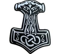 Thors Hammer Aufnäher/Patch zum aufnähen oder aufbügeln | Wikinger Thorhammer, Mjöllnir, Thor, Odin, Heidentum, Asatru
