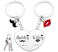 THQAE 2 Stück Paare Schlüsselanhänger für Paare Mutter Freundschaft Geschenk, Partner Beste Freundin Mama Geburtstagsgeschenk Herz Pärchen Schlüsselanhänger Paar für Jahrestag Valentinstag