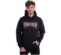 Thrasher - Flame Black/Blue - Hoodie - Schwarz - S - 50% Baumwolle, 50% Polyester Schwarz S
