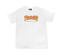 THRASHER Flame Tee White Youth T-Shirt, Unisex, Erwachsene