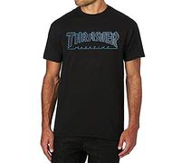 Thrasher Outlined Black/Black Unisex-T-Shirt für Erwachsene