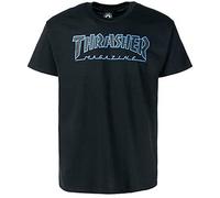 Thrasher Outlined Black/Black Unisex-T-Shirt für Erwachsene