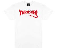 Thrasher Skateboard Magazine S/S T-Shirt Diablo Skate Shirt, Weiss/opulenter Garten, Klein