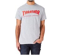 Thrasher T-Shirts - Thrasher Skate Mag Logo T-Shirt, Sport Grey/Red, Size XL