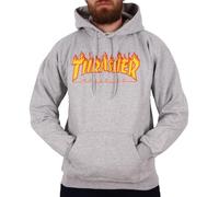 Thrasher Flame Hoodie grey mottled Herren Gr. S